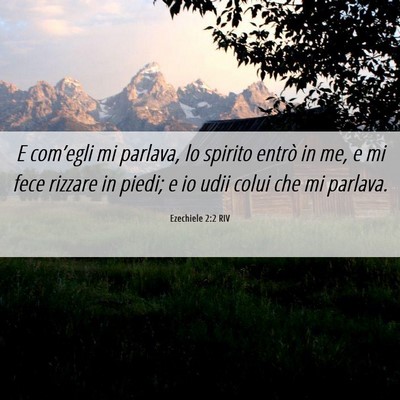 Picture 06 - Ezechiele 2:2 RIV - E com’egli mi parlava, lo spirito entrò in me, - Bible Verse Picture