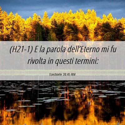 Picture 06 - Ezechiele 20:45 RIV - (H21-1) E la parola dell’Eterno mi fu rivolta - Bible Verse Picture