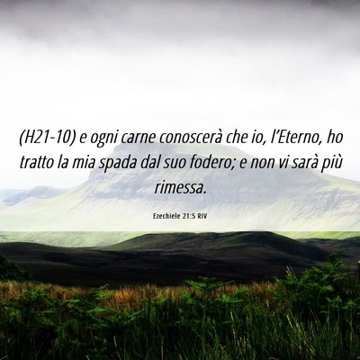 Picture 06 - Ezechiele 21:5 RIV - (H21-10) e ogni carne conoscerà che io, - Bible Verse Picture