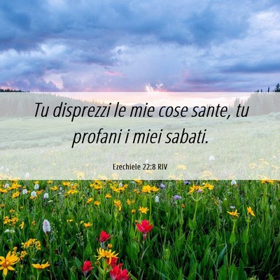 Picture 06 - Ezechiele 22:8 RIV - Tu disprezzi le mie cose sante, tu profani i miei - Bible Verse Picture