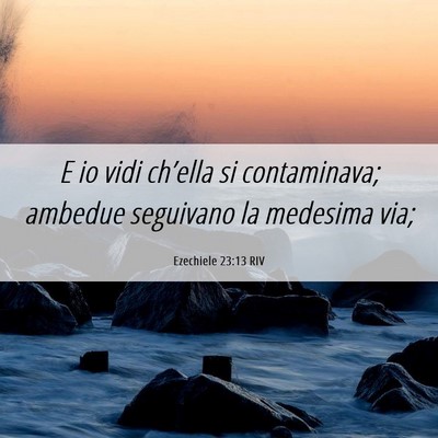 Picture 06 - Ezechiele 23:13 RIV - E io vidi ch’ella si contaminava; ambedue - Bible Verse Picture