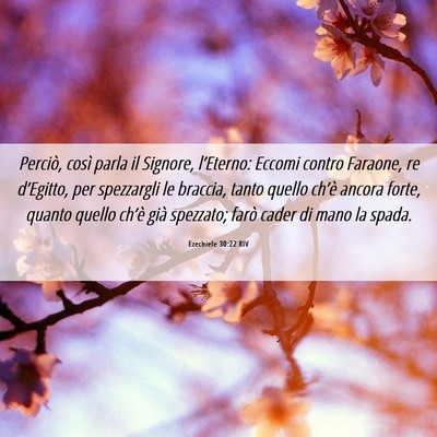 Picture 06 - Ezechiele 30:22 RIV - Perciò, così parla il Signore, l’Eterno: - Bible Verse Picture
