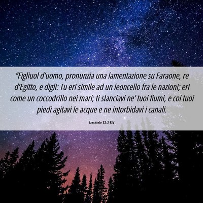 Picture 06 - Ezechiele 32:2 RIV - “Figliuol d’uomo, pronunzia una lamentazione - Bible Verse Picture