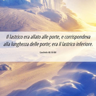 Picture 06 - Ezechiele 40:18 RIV - Il lastrico era allato alle porte, e - Bible Verse Picture