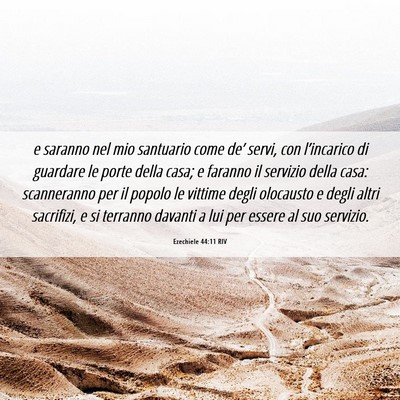 Picture 06 - Ezechiele 44:11 RIV - e saranno nel mio santuario come de’ servi, con - Bible Verse Picture