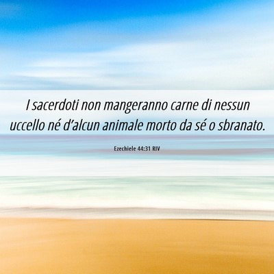 Picture 06 - Ezechiele 44:31 RIV - I sacerdoti non mangeranno carne di nessun - Bible Verse Picture