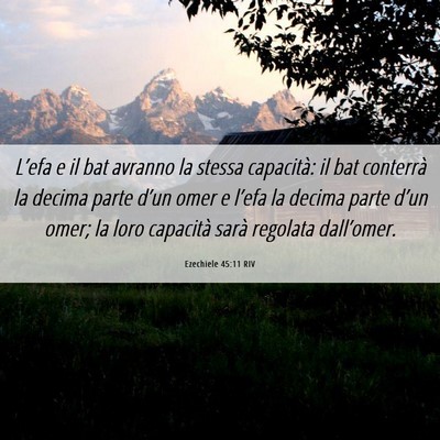 Picture 06 - Ezechiele 45:11 RIV - L’efa e il bat avranno la stessa capacità: il - Bible Verse Picture