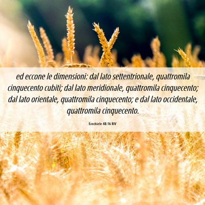 Picture 06 - Ezechiele 48:16 RIV - ed eccone le dimensioni: dal lato settentrionale, - Bible Verse Picture