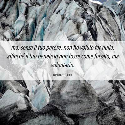 Picture 06 - Filemone 1:14 RIV - ma, senza il tuo parere, non ho voluto far nulla, - Bible Verse Picture
