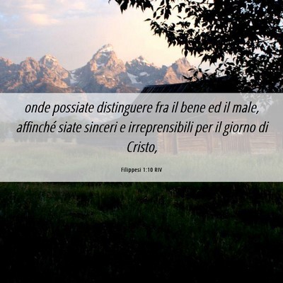 Picture 06 - Filippesi 1:10 RIV - onde possiate distinguere fra il bene ed il male, - Bible Verse Picture