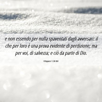 Picture 06 - Filippesi 1:28 RIV - e non essendo per nulla spaventati dagli - Bible Verse Picture