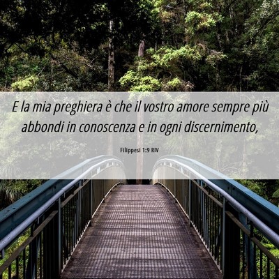 Picture 06 - Filippesi 1:9 RIV - E la mia preghiera è che il vostro amore sempre - Bible Verse Picture