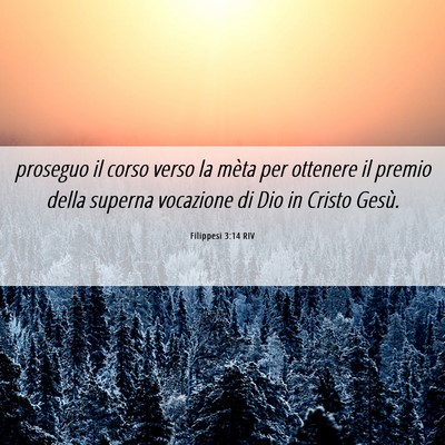 Picture 06 - Filippesi 3:14 RIV - proseguo il corso verso la mèta per ottenere il - Bible Verse Picture
