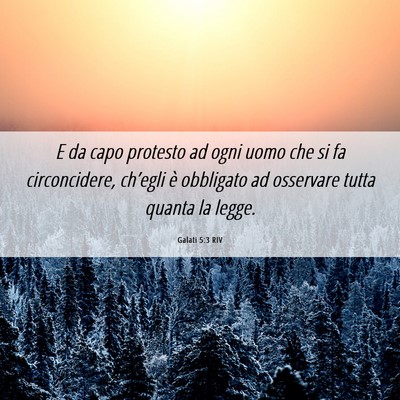 Picture 06 - Galati 5:3 RIV - E da capo protesto ad ogni uomo che si fa - Bible Verse Picture