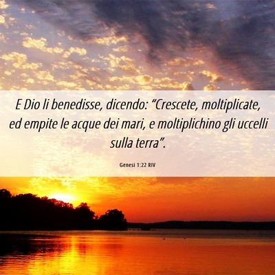 Picture 06 - Genesi 1:22 RIV - E Dio li benedisse, dicendo: “Crescete, - Bible Verse Picture