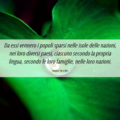 Picture 06 - Genesi 10:5 RIV - Da essi vennero i popoli sparsi nelle isole delle - Bible Verse Picture