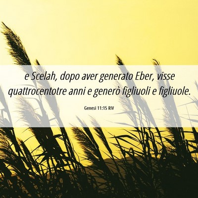 Picture 06 - Genesi 11:15 RIV - e Scelah, dopo aver generato Eber, visse - Bible Verse Picture