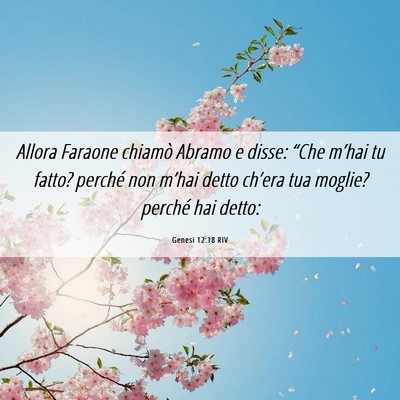 Picture 06 - Genesi 12:18 RIV - Allora Faraone chiamò Abramo e disse: “Che - Bible Verse Picture