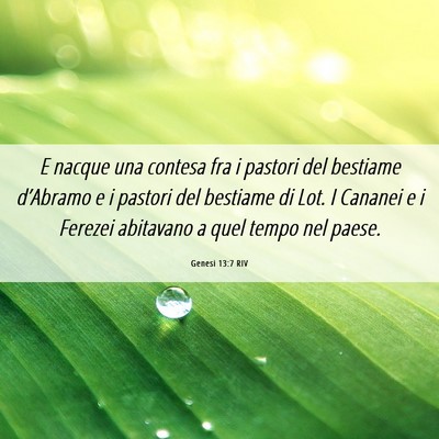 Picture 06 - Genesi 13:7 RIV - E nacque una contesa fra i pastori del bestiame - Bible Verse Picture