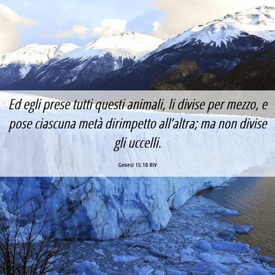 Picture 06 - Genesi 15:10 RIV - Ed egli prese tutti questi animali, li divise per - Bible Verse Picture