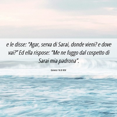 Picture 06 - Genesi 16:8 RIV - e le disse: “Agar, serva di Sarai, donde vieni? - Bible Verse Picture