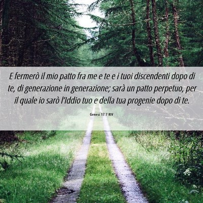 Picture 06 - Genesi 17:7 RIV - E fermerò il mio patto fra me e te e i tuoi - Bible Verse Picture