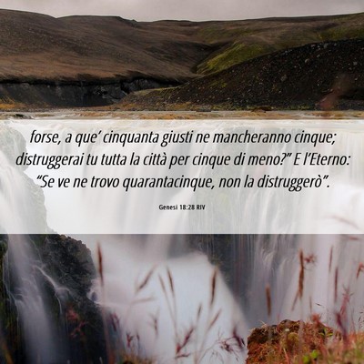 Picture 06 - Genesi 18:28 RIV - forse, a que’ cinquanta giusti ne mancheranno - Bible Verse Picture