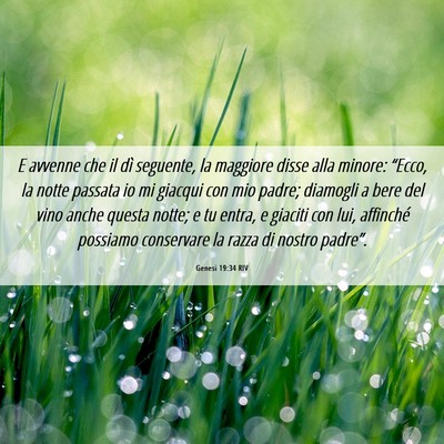 Picture 06 - Genesi 19:34 RIV - E avvenne che il dì seguente, la maggiore disse - Bible Verse Picture
