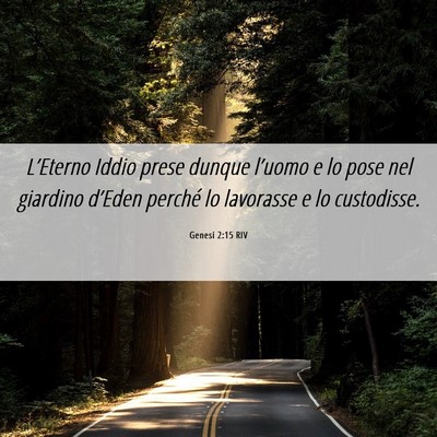 Picture 06 - Genesi 2:15 RIV - L’Eterno Iddio prese dunque l’uomo e lo pose - Bible Verse Picture