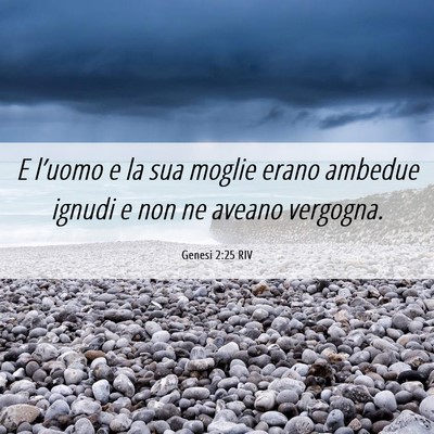 Picture 06 - Genesi 2:25 RIV - E l’uomo e la sua moglie erano ambedue ignudi e - Bible Verse Picture