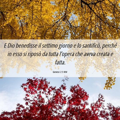 Picture 06 - Genesi 2:3 RIV - E Dio benedisse il settimo giorno e lo - Bible Verse Picture