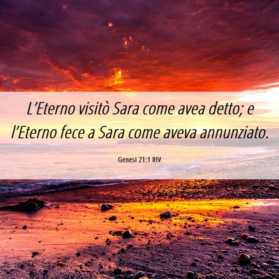 Picture 06 - Genesi 21:1 RIV - L’Eterno visitò Sara come avea detto; e - Bible Verse Picture