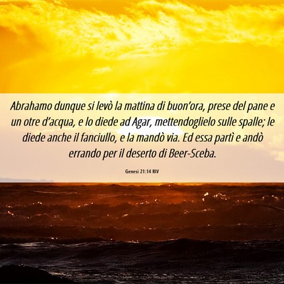 Picture 06 - Genesi 21:14 RIV - Abrahamo dunque si levò la mattina di - Bible Verse Picture