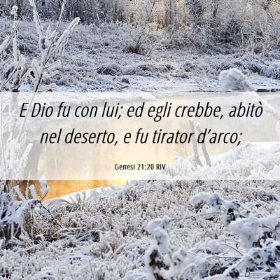 Picture 06 - Genesi 21:20 RIV - E Dio fu con lui; ed egli crebbe, abitò nel - Bible Verse Picture