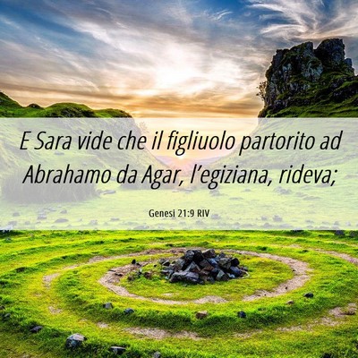 Picture 06 - Genesi 21:9 RIV - E Sara vide che il figliuolo partorito ad - Bible Verse Picture