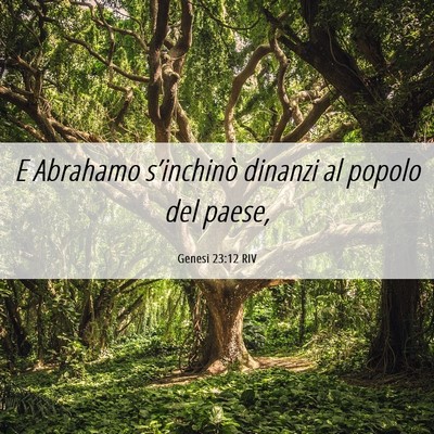 Picture 06 - Genesi 23:12 RIV - E Abrahamo s’inchinò dinanzi al popolo del - Bible Verse Picture