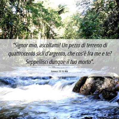 Picture 06 - Genesi 23:15 RIV - “Signor mio, ascoltami! Un pezzo di terreno di - Bible Verse Picture
