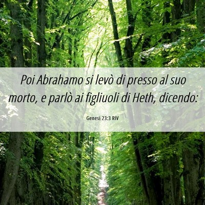 Picture 06 - Genesi 23:3 RIV - Poi Abrahamo si levò di presso al suo morto, e - Bible Verse Picture