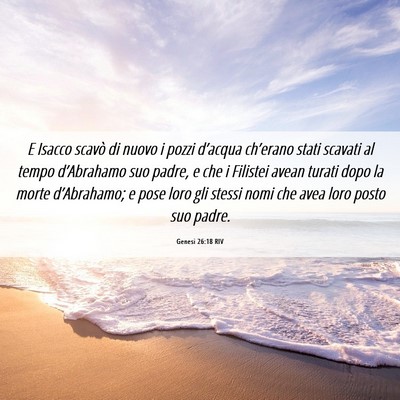 Picture 06 - Genesi 26:18 RIV - E Isacco scavò di nuovo i pozzi d’acqua - Bible Verse Picture