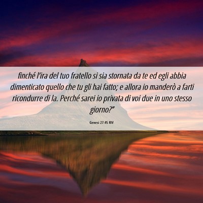 Picture 06 - Genesi 27:45 RIV - finché l’ira del tuo fratello si sia stornata - Bible Verse Picture