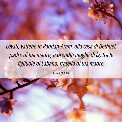 Picture 06 - Genesi 28:2 RIV - Lèvati, vattene in Paddan-Aram, alla casa di - Bible Verse Picture