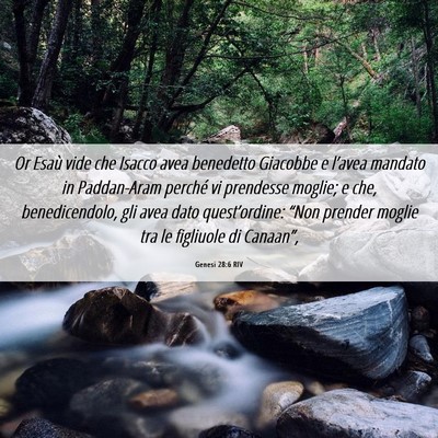 Picture 06 - Genesi 28:6 RIV - Or Esaù vide che Isacco avea benedetto Giacobbe - Bible Verse Picture