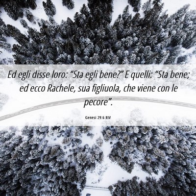 Picture 06 - Genesi 29:6 RIV - Ed egli disse loro: “Sta egli bene?” E - Bible Verse Picture