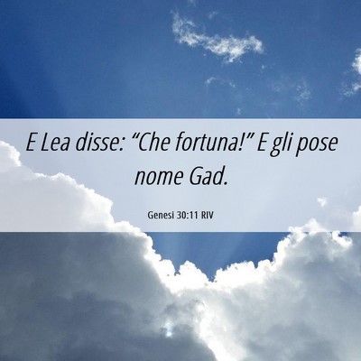 Picture 06 - Genesi 30:11 RIV - E Lea disse: “Che fortuna!” E gli pose nome - Bible Verse Picture