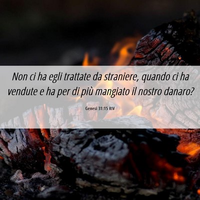 Picture 06 - Genesi 31:15 RIV - Non ci ha egli trattate da straniere, quando ci - Bible Verse Picture