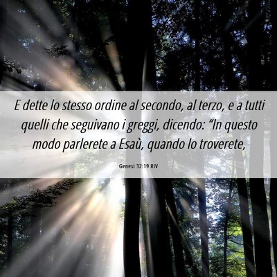 Picture 06 - Genesi 32:19 RIV - E dette lo stesso ordine al secondo, al terzo, e - Bible Verse Picture