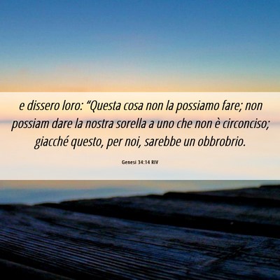 Picture 06 - Genesi 34:14 RIV - e dissero loro: “Questa cosa non la possiamo - Bible Verse Picture