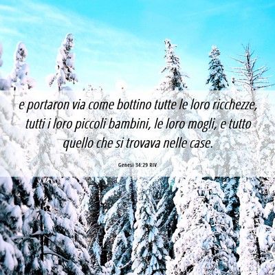 Picture 06 - Genesi 34:29 RIV - e portaron via come bottino tutte le loro - Bible Verse Picture