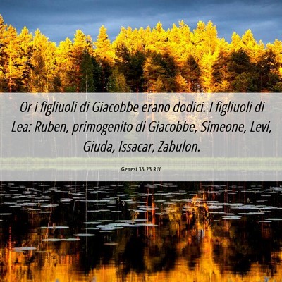 Picture 06 - Genesi 35:23 RIV - Or i figliuoli di Giacobbe erano dodici. I - Bible Verse Picture