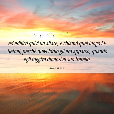Picture 06 - Genesi 35:7 RIV - ed edificò quivi un altare, e chiamò quel luogo - Bible Verse Picture